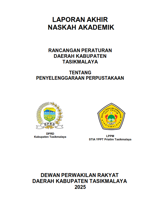 NASKAH AKADEMIK RANCANGAN PERATURAN DAERAH KABUPATEN TASIKMALAYA TENTANG PENYELENGGARAAN PERPUSTAKAAN